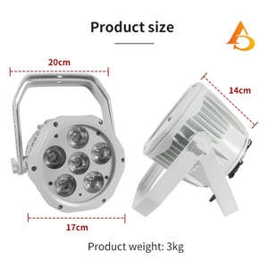 Luz LED Par Inalámbrica para Exteriores, Resistente al Agua, con Batería, 6x18w RGBW UA DMX - Product Image 5