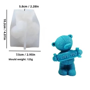 Valentines Day Bear Scented Candle Silicone Mold 3D Mold Silicone Silicone Molds For Decoration Fondant Silicone Mold - Product Image 5