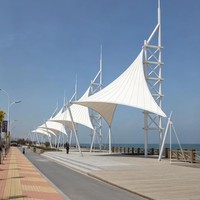 Structure de membrane tendue paysagère artistique, auvent imperméable, protection UV, pare-soleil pour villa, balcon, terrasse