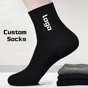 Wholesale Men's Anti-Bacterial Crew <b>Socks</b> – Black <b>Grey</b> Plain Business Design, Anti-Smell Cotton Formal Dress <b>Socks</b> - Product Image 1
