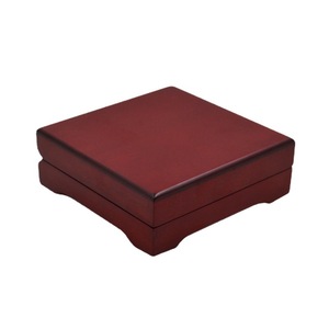 Boîte à monnaie en bois rectangulaire en bois de caoutchouc, emballage cadeau fait main, couvercle rabattable, insert en velours rouge YHB 0070 - Product Image 4