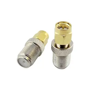 Adaptateur de connecteur coaxial RF droit avec prise femelle F vers prise mâle SMA