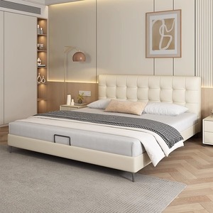 <span class=keywords><strong>Lit</strong></span> en bois moderne <span class=keywords><strong>et</strong></span> minimaliste italien en cuir véritable tufté en acier inoxydable King/Queen Size personnalisable <span class=keywords><strong>rouge</strong></span> <span class=keywords><strong>noir</strong></span> doux - Product Image 2