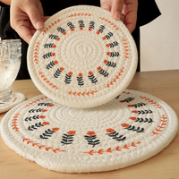 Sets de table ronds en coton tissé faits à la main, dessous de plat résistants à la chaleur, sous-verres pour table à manger, pour la décoration de la maison