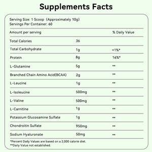 Glutamin, l-karnitin, BCAA tozu: nemlendirici ve enerji verici, tamamen doğal formül, % 100% Vegan, gdo olmayan, kas tozu. - Product Image 2