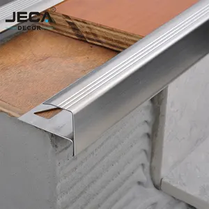 Foshan JECA Tangga Nosing Segel Strip untuk Tangga Nosing Gaya Modern Stainless Steel Tangga Nosing Profil Profil Logam Ubin Profil