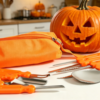Professionele Halloween Pompoen Snijset 7/10 Delige RVS Gereedschapset met Opbergtas voor DIY Jack-O'-Lantern Decoraties