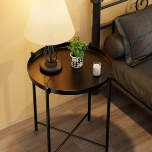 Small <b>side</b> <b>table</b> - Waterproof metal <b>side</b> <b>table</b>, small sofa, coffee <b>side</b> <b>table</b>, bedroom indoor/<b>outdoor</b> with detachable tray - Product Image 4