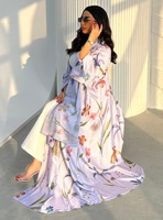 Nouvelle Collection Abaya 2026 Robes Modestes Abaya Ouverte Simple Imprimé Floral Abaya Femme Robe Musulmane Vêtements Islamiques Femme