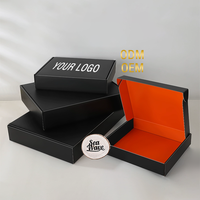 Boîtes en carton ondulé noires personnalisées - Grandes boîtes d'expédition pour sweats à capuche, vêtements, chapeaux et chaussures, emballage personnalisé avec logo