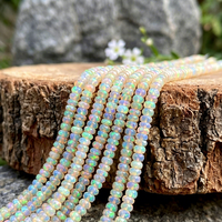 Cuentas de Ópalo Facetadas en Forma de Rondelle de 9 Pulgadas de Largo, 3-5 mm, para la Fabricación de Joyas, Precio de Mayoreo Directo de Fábrica