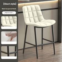 Chaises de bar de cuisine modernes en gros, tabouret de bar de haute qualité en cuir orange avec pieds en métal