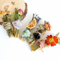 Paquete de Varillas de Incienso de Palo Santo Silvestre, Hierbas Secas, Cristal, Palo Santo para Purificar, Cinco Elementos para Meditación y Rituales