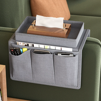 Classique 5 poches sac de rangement suspendu porte-gobelet plateau canapé accoudoir organisateur pour salon canapé TV télécommande organisateur