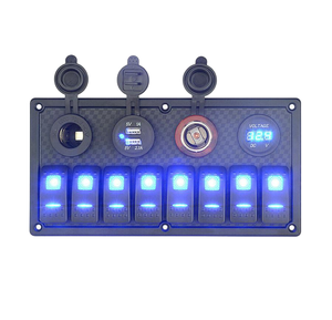 แผงสวิตช์โยกแบบมีไฟแสดงสถานะ Yuhe 8 ช่อง เปิด-ปิด พร้อมไฟ LED คู่ 12V ช่องเสียบไฟกันน้ำ 5V 3.1A พร้อมโวลต์มิเตอร์ในตัว สำหรับเรือ - Product Image 3
