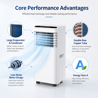 Climatiseur portable 7000 BTU pour la maison et les petites pièces |   Unité de climatisation mobile avec tuyau de refroidissement et d'évacuation