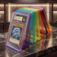 Plaque de protection transparente pour cartes gradées avec dégradé de couleurs et paillettes, en TPU 35pt, protection antichoc pour slab CGC avec panneau arrière