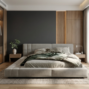 Upholstered <b>Queen</b> <b>Size</b> Comfort Soft <b>Bed</b> Storage King <b>Size</b> Adult Room Wooden <b>Frame</b> Panel Style <b>Bed</b> - Product Image 3
