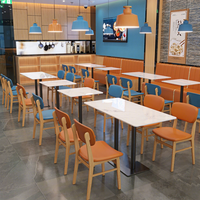 Hunan Restaurant-Sitzgruppe mit Sofa und Esstisch für Milchtee-Läden und Schnellrestaurants, Massivholz im Chinesischen Stil
