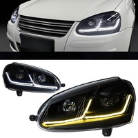 Phares HETOP Golf 5 2006-2010 avec feux de jour LED, clignotants améliorés, ensemble de phares modifiés, accessoires automobiles pour VW