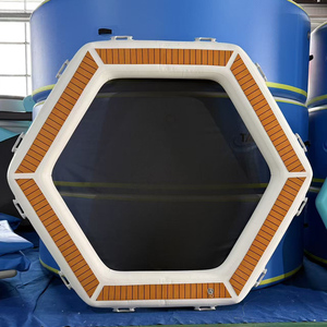 Plateforme flottante hexagonale gonflable en PVC de 0,9 mm pour yacht, ponton et espace de repos en mer, modèle Commercial <span class=keywords><strong>Happy</strong></span> Island pour l'extérieur - Product Image 3