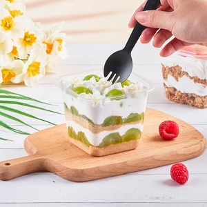 Caja de Plástico PET Transparente Cuadrada Desechable al por Mayor con Tapa Alta para Empacar Postres, Bocadillos y Mousse - Product Image 3
