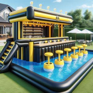Barres de piscine gonflables en PVC personnalisables pour les événements de fête d'arrière-cour Caractéristiques du parc aquatique fournies par l'usine - Product Image 4