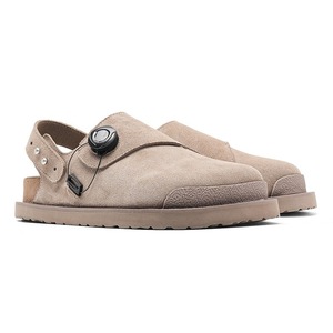 Summer cowhide <b>slippers</b> Men's Women's Couple Style Beige Suede Closed Toe Genuine Leather Sandals Outdoor Beach Shoes - Product Image 5