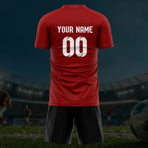 Tenue de football à col en V, nom et numéro personnalisables pour hommes, uniformes d'équipe d'entraînement 2 pièces pour adultes/étudiants, nouveau style F10 - Product Image 2