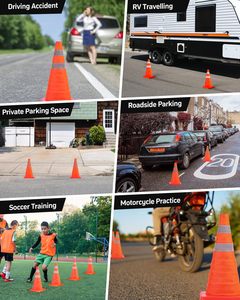 กรวยจราจรแบบพับได้ CITICITY ขนาด 18 นิ้ว สีส้ม พร้อมแถบสะท้อนแสง ใช้งานได้หลากหลายสำหรับจอดรถบนถนน - Product Image 6