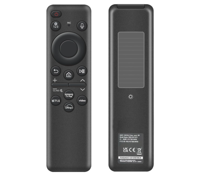 Smart TV Rechargeable Voice Remote, 2019-2025 TV Remote Replacement with Solar Charging and Voice Search Used for Samsung