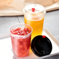 Gobelet à smoothie jetable en plastique PP transparent givré épais avec couvercle, logo personnalisé, 360 ml, 500 ml, 700 ml, 1000 ml