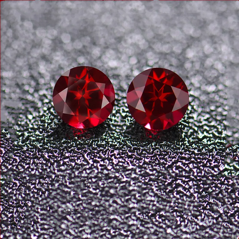 PUSHI Wholesale synthetic ruby beads jewelry making price per carat loose lab grown round cut red ruby stone