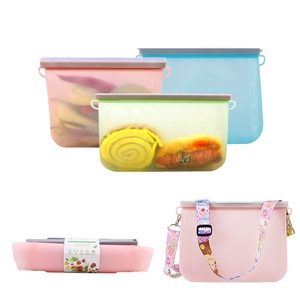 Customizable Design Brands Bpa Free Leak Proof Food Grade Reusable Silicone Ziplock Freezer Bags - Product Image 1