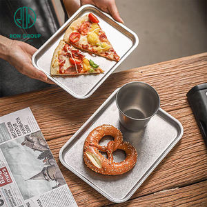 Plateau de service de restauration rapide en <span class=keywords><strong>acier</strong></span> inoxydable 304 de grande capacité carré en gros pour les couverts de dîner de restaurant d'hôtel - Product Image 3