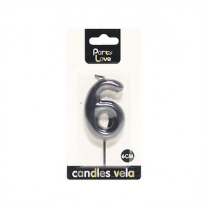Candela Numero 6 per Feste, Candele di Compleanno da 6 Cm - Product Image 1