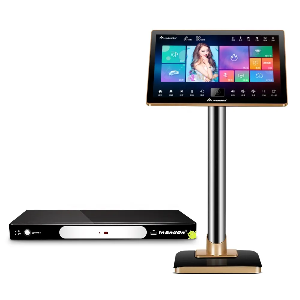 InAndOn V3 MAX 19.5 HD 6 테라바이트 메가 비전 가라오케 시스템 4K 전문 KTV Jukebox 와이파이 터치 스크린 가라오케 플레이어