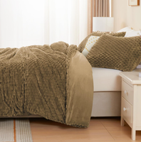 Housse de couette et drap de lit en polaire douce et luxueuse pour l'hiver, 100% coton, motif floral moderne rayé marin, super chaud