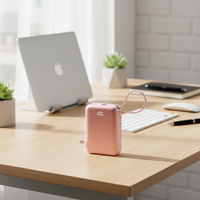 Power Bank Portabel 10000mAh dengan Logo Kustom, Kabel Terpasang, Input dan Output 10W, Output Mini 45W