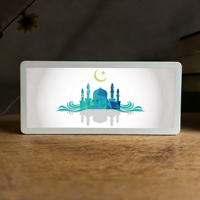 Lumières LED Ramadan pour l'Aïd al-Fitr, lune, étoiles et lumières nocturnes, décorations de fête familiale en plastique pour l'intérieur, rechargeables, télécommande