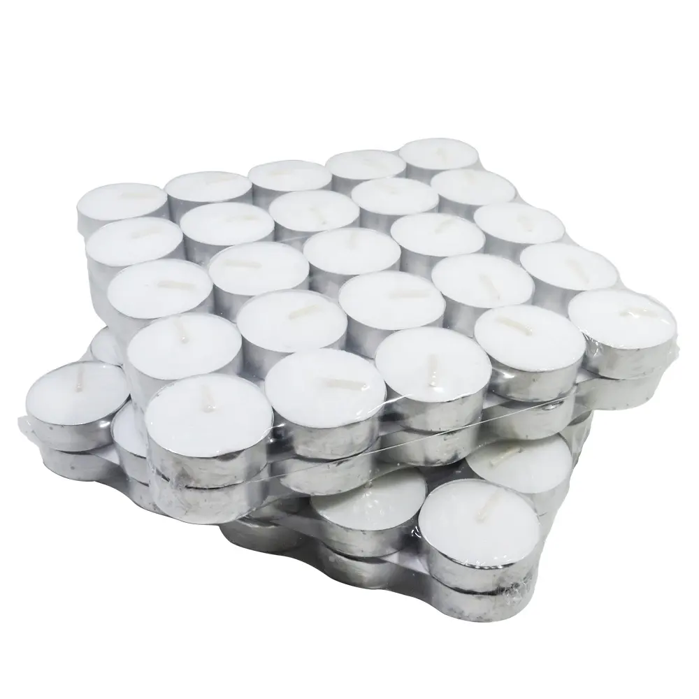 Candle Factory White Unscented Tea Lights Candles 4 Hour Burn 50PCS Pack Paraffin Wax Candle