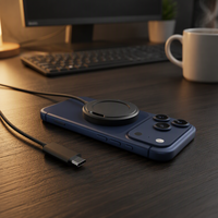 Chargeur sans fil magnétique ultra-fin 25W tendance 2026 avec support pliable, charge rapide, couleur personnalisable, directement de l'usine