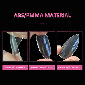 Unghie Finte Corte JIEYU CE in PMMA/ABS, Indossabili, Stile Francese Appuntito, Professionali per Donne, Senza Curva C, Punte per <span class=keywords><strong>Nail</strong></span> Art - Product Image 6