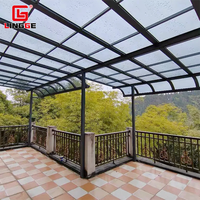 Couverture de patio en polycarbonate d'auvent de jardin en aluminium extérieur personnalisé avec application de pluie pour auvent de pare-soleil de porte