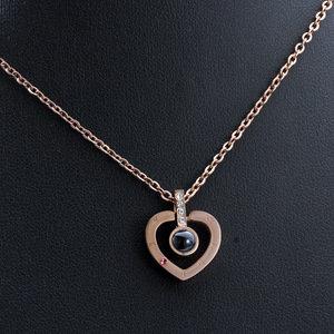 MECYLIFE 100 ti amo regalo di proiezione per il suo regalo di natale collana con cuore regalo di san valentino collana di coppia - Product Image 4