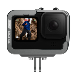 Cage en aluminium Telesin, cage vidéo en métal, cadre de protection pour caméra 12/11/10/<span class=keywords><strong>9</strong></span> - Accessoires <span class=keywords><strong>Go</strong></span> <span class=keywords><strong>Pro</strong></span> - Product Image 1