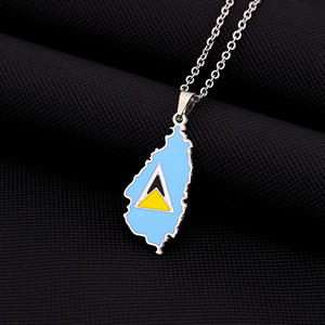 Collier tendance avec drapeau de la <span class=keywords><strong>Sainte</strong></span>-Lucie pour femmes et filles, couleur argent/or, acier inoxydable, pendentif <span class=keywords><strong>Sainte</strong></span>-Lucie, chaînes de bijoux - Product Image 5