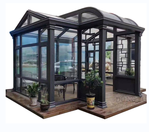 Chine Vente en gros Serre double en verre <span class=keywords><strong>Solarium</strong></span> Aluminium Salle de soleil Cour de jardin Balcon Salle de soleil Salle de verre Toit en verre - Product Image 5