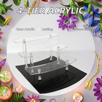 Étagère de présentation incurvée à 4 niveaux en acrylique pour figurines Amiibo Funko POP, organisateur de parfums et de soins de la peau, support à cupcakes