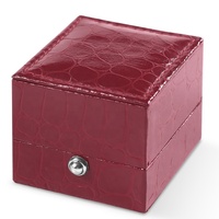 Boîte à bijoux en similicuir rouge crocodile exquise